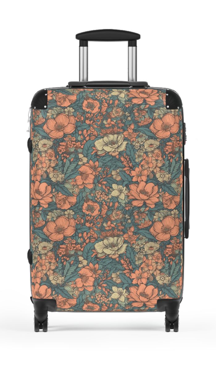 Boho Floral Suitcase - A stylish travel companion with vibrant bohemian floral design.