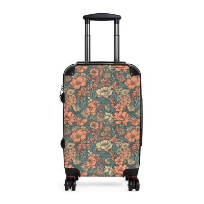 Boho Floral Suitcase - A stylish travel companion with vibrant bohemian floral design.