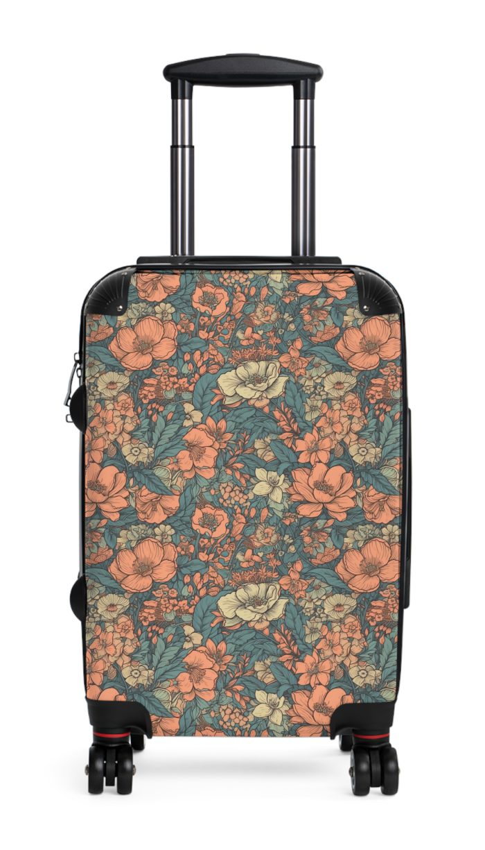 Boho Floral Suitcase - A stylish travel companion with vibrant bohemian floral design.