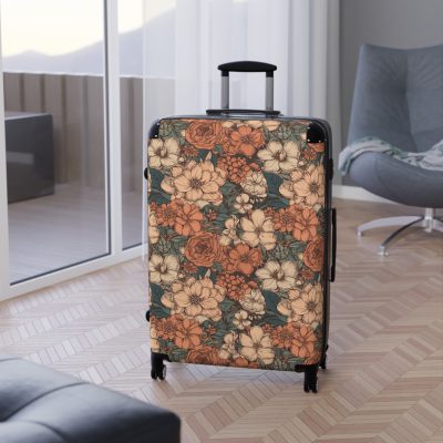 Boho Floral Suitcase - A stylish travel companion with vibrant bohemian floral design.