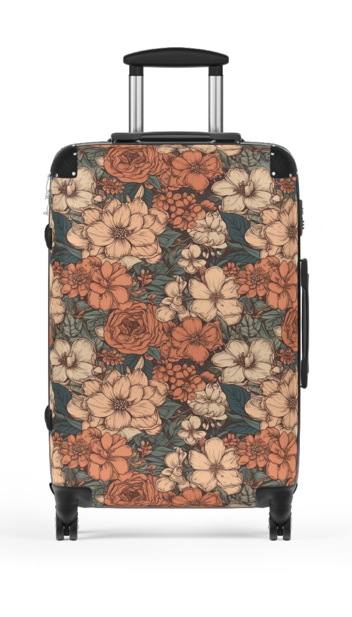 Boho Floral Suitcase - A stylish travel companion with vibrant bohemian floral design.