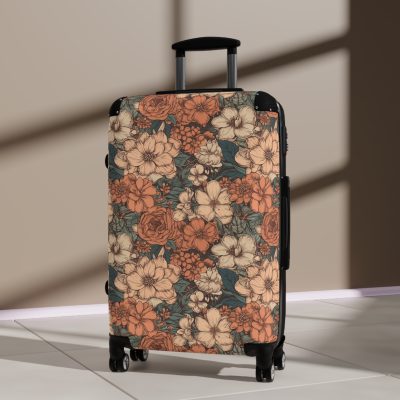 Boho Floral Suitcase - A stylish travel companion with vibrant bohemian floral design.