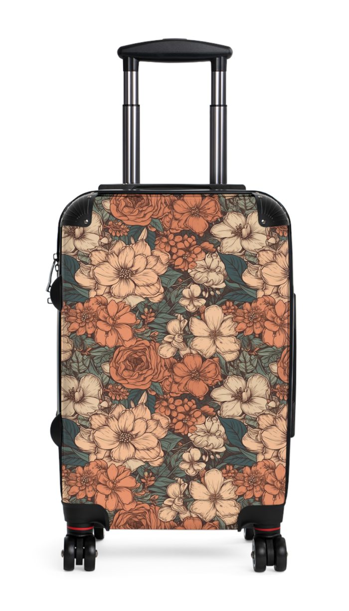 Boho Floral Suitcase - A stylish travel companion with vibrant bohemian floral design.