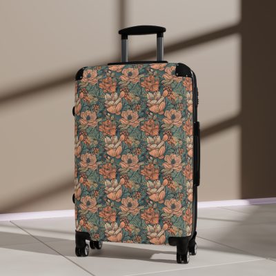 Boho Floral Suitcase - A stylish travel companion with vibrant bohemian floral design.