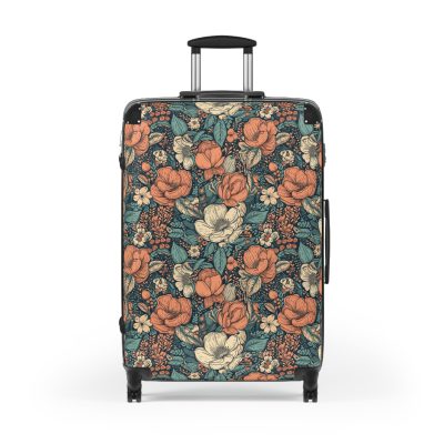 Boho Floral Suitcase - A stylish travel companion with vibrant bohemian floral design.