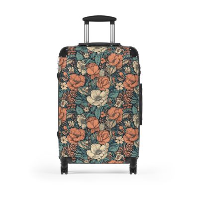 Boho Floral Suitcase - A stylish travel companion with vibrant bohemian floral design.