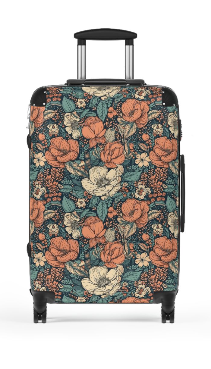 Boho Floral Suitcase - A stylish travel companion with vibrant bohemian floral design.