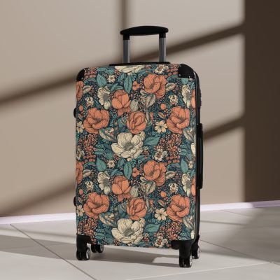 Boho Floral Suitcase - A stylish travel companion with vibrant bohemian floral design.