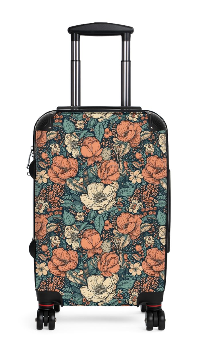 Boho Floral Suitcase - A stylish travel companion with vibrant bohemian floral design.