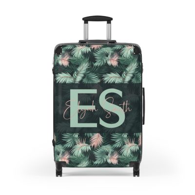 Custom Tropical Leaves Suitcase - Your unique travel companion, reflecting your individuality on every journey.