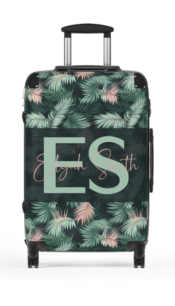 Custom Tropical Leaves Suitcase - Your unique travel companion, reflecting your individuality on every journey.