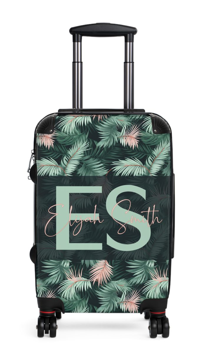 Custom Tropical Leaves Suitcase - Your unique travel companion, reflecting your individuality on every journey.