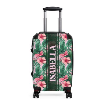 Custom Tropical Floral Suitcase - Express your unique travel style with personalized tropical florals.