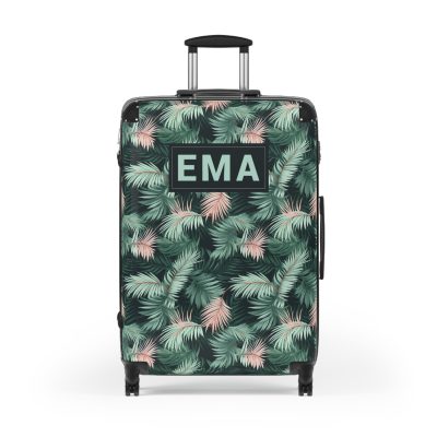 Custom Tropical Leaves Suitcase - Your unique travel companion, reflecting your individuality on every journey.