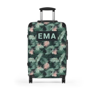 Custom Tropical Leaves Suitcase - Your unique travel companion, reflecting your individuality on every journey.