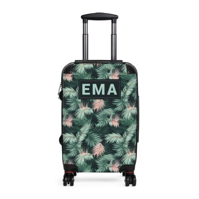 Custom Tropical Leaves Suitcase - Your unique travel companion, reflecting your individuality on every journey.