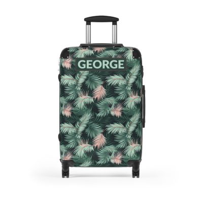 Custom Tropical Leaves Suitcase - Your unique travel companion, reflecting your individuality on every journey.