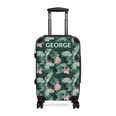 Custom Tropical Leaves Suitcase - Your unique travel companion, reflecting your individuality on every journey.