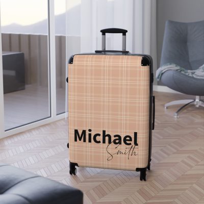 Custom Retro Plaid Suitcase - A classic plaid pattern suitcase with customizable design, the perfect travel companion for stylish explorers.Custom Retro Plaid Suitcase - A classic plaid pattern suitcase with customizable design, the perfect travel companion for stylish explorers.