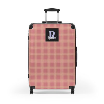 Custom Retro Plaid Suitcase - A classic plaid pattern suitcase with customizable design, the perfect travel companion for stylish explorers.