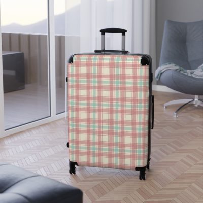 Retro Plaid Suitcase - A classic suitcase featuring vintage plaid design, perfect for travelers who love timeless style.