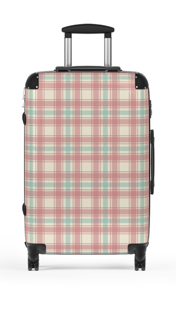 Retro Plaid Suitcase - A classic suitcase featuring vintage plaid design, perfect for travelers who love timeless style.