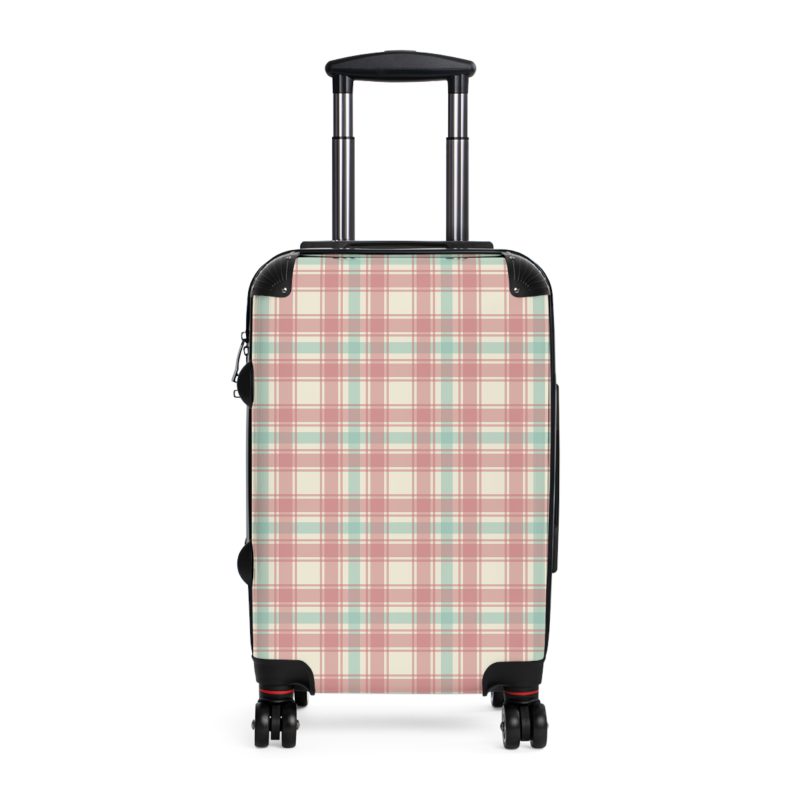 Retro Plaid Suitcase - A classic suitcase featuring vintage plaid design, perfect for travelers who love timeless style.