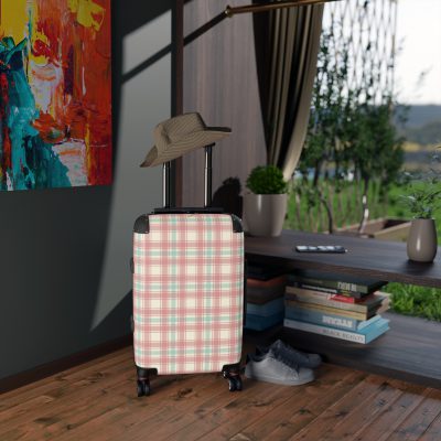 Retro Plaid Suitcase - A classic suitcase featuring vintage plaid design, perfect for travelers who love timeless style.