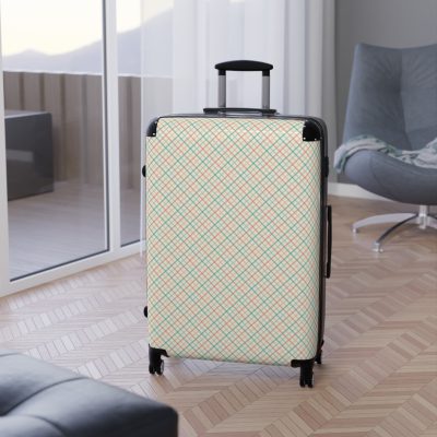 Retro Plaid Suitcase - A classic suitcase featuring vintage plaid design, perfect for travelers who love timeless style.