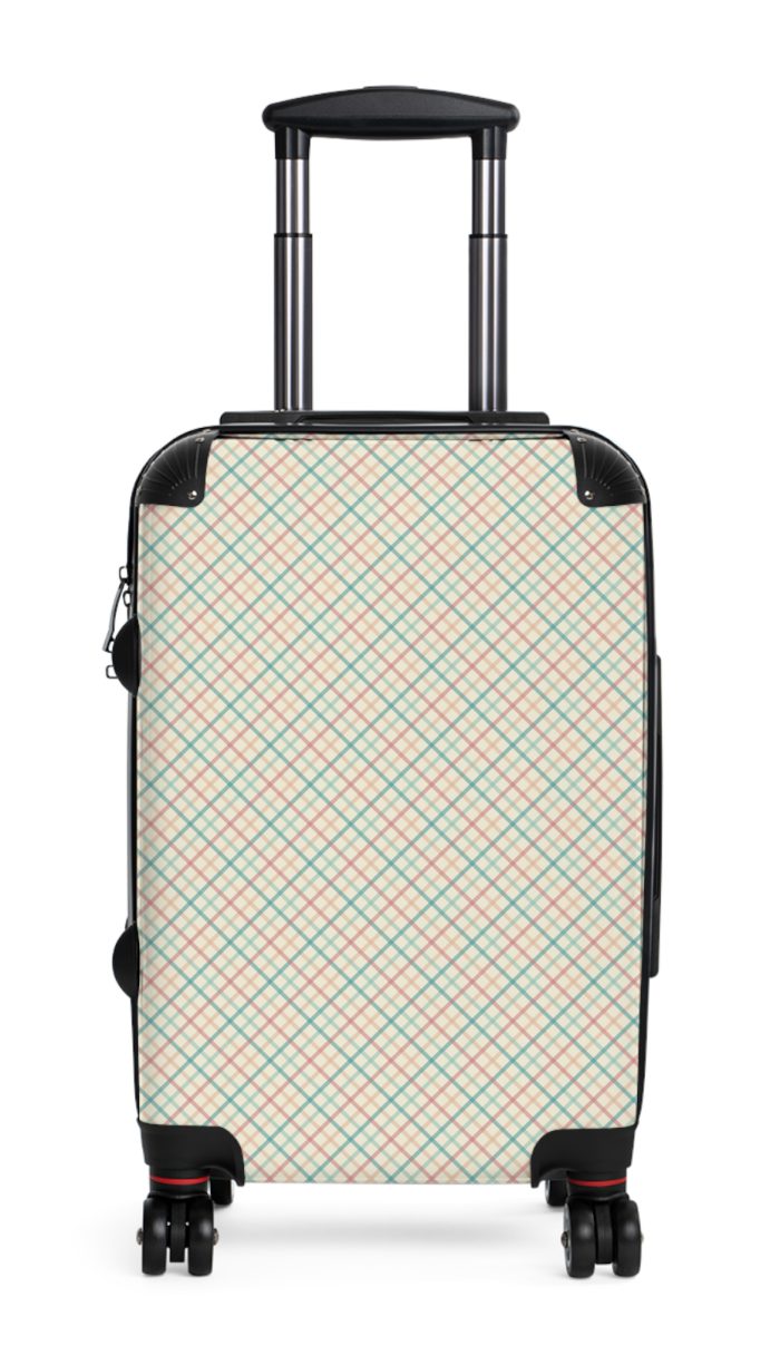 Retro Plaid Suitcase - A classic suitcase featuring vintage plaid design, perfect for travelers who love timeless style.