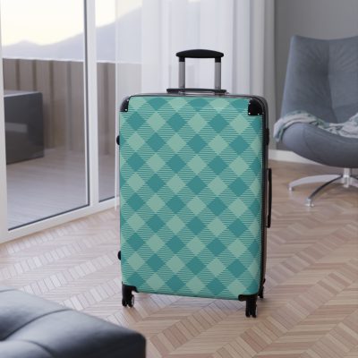 Retro Plaid Suitcase - A classic suitcase featuring vintage plaid design, perfect for travelers who love timeless style.