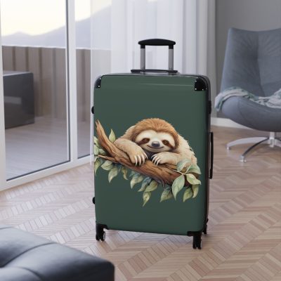 Sloth Suitcase - Cute sloth-themed travel luggage for a fun and stylish adventure.