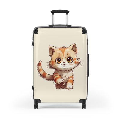 Cute Cat Suitcase - A charming travel companion adorned with adorable cat illustrations, blending cuteness with practicality for your journeys.