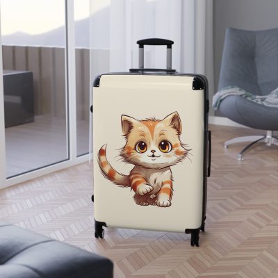 Cute Cat Suitcase - A charming travel companion adorned with adorable cat illustrations, blending cuteness with practicality for your journeys.