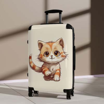 Cute Cat Suitcase - A charming travel companion adorned with adorable cat illustrations, blending cuteness with practicality for your journeys.