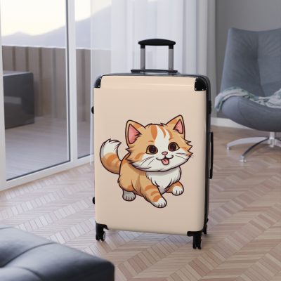 Cute Cat Suitcase - A charming travel companion adorned with adorable cat illustrations, blending cuteness with practicality for your journeys.