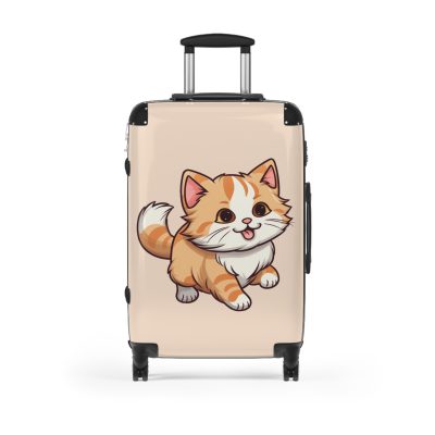 Cute Cat Suitcase - A charming travel companion adorned with adorable cat illustrations, blending cuteness with practicality for your journeys.