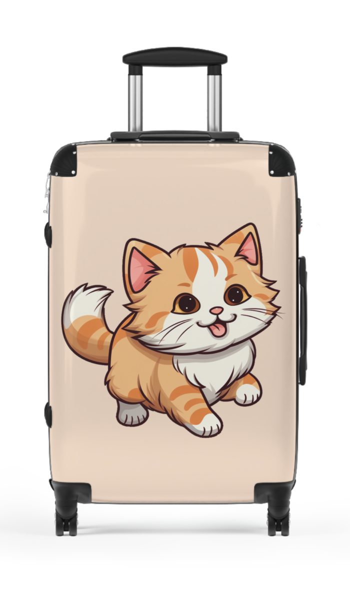 Cute Cat Suitcase - A charming travel companion adorned with adorable cat illustrations, blending cuteness with practicality for your journeys.