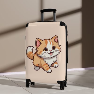 Cute Cat Suitcase - A charming travel companion adorned with adorable cat illustrations, blending cuteness with practicality for your journeys.