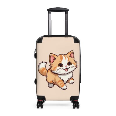 Cute Cat Suitcase - A charming travel companion adorned with adorable cat illustrations, blending cuteness with practicality for your journeys.