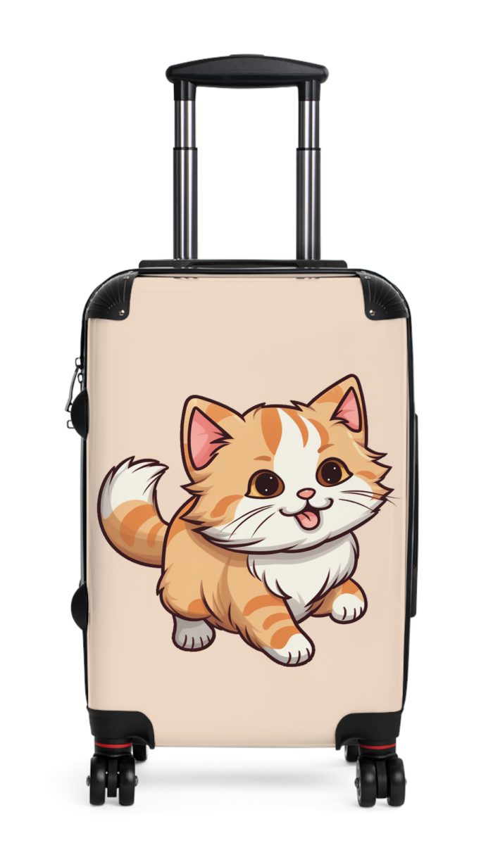 Cute Cat Suitcase - A charming travel companion adorned with adorable cat illustrations, blending cuteness with practicality for your journeys.