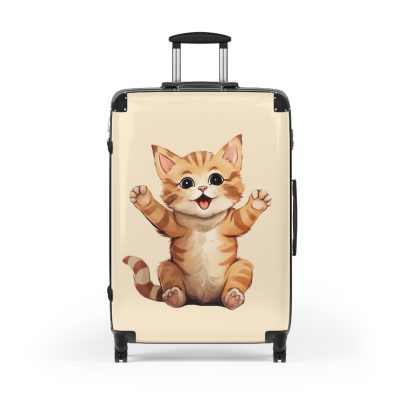 Cute Cat Suitcase - A charming travel companion adorned with adorable cat illustrations, blending cuteness with practicality for your journeys.