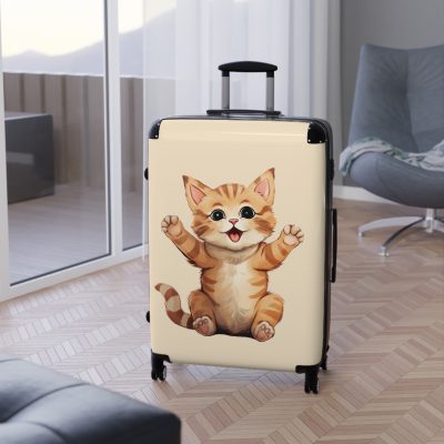 Cute Cat Suitcase - A charming travel companion adorned with adorable cat illustrations, blending cuteness with practicality for your journeys.