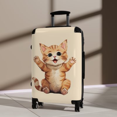 Cute Cat Suitcase - A charming travel companion adorned with adorable cat illustrations, blending cuteness with practicality for your journeys.