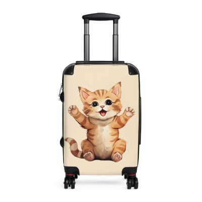 Cute Cat Suitcase - A charming travel companion adorned with adorable cat illustrations, blending cuteness with practicality for your journeys.