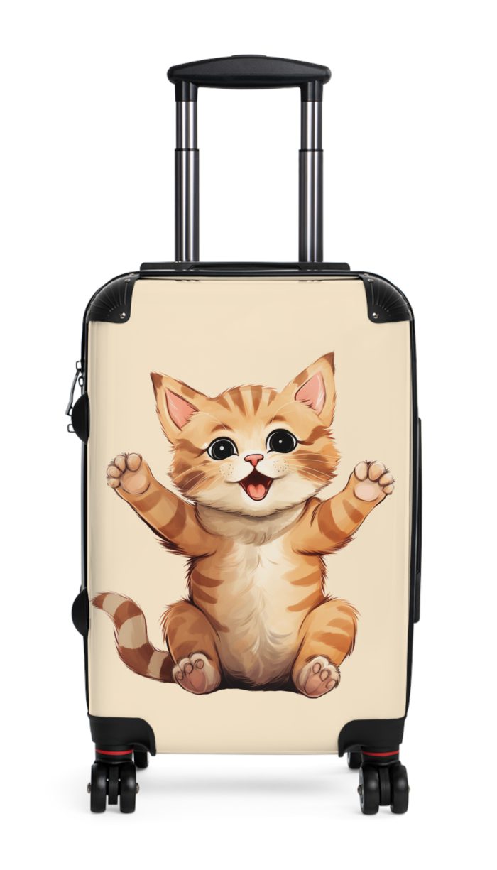 Cute Cat Suitcase - A charming travel companion adorned with adorable cat illustrations, blending cuteness with practicality for your journeys.