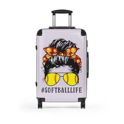 Softball Life Suitcase - A sporty luggage choice for those who embrace the softball lifestyle, featuring unique softball-themed design elements.