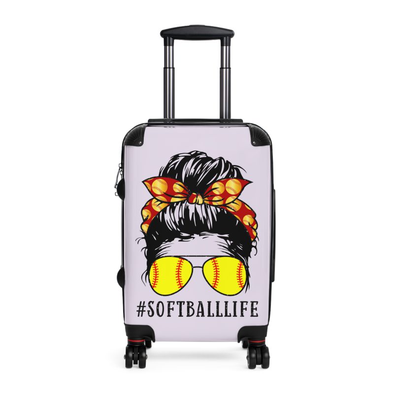 Softball Life Suitcase - A sporty luggage choice for those who embrace the softball lifestyle, featuring unique softball-themed design elements.