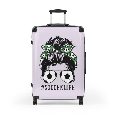 Soccer Life Suitcase - A sporty travel companion for those who live the soccer life. Stylish design meets functionality for the avid football enthusiast.