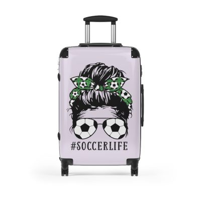 Soccer Life Suitcase - A sporty travel companion for those who live the soccer life. Stylish design meets functionality for the avid football enthusiast.